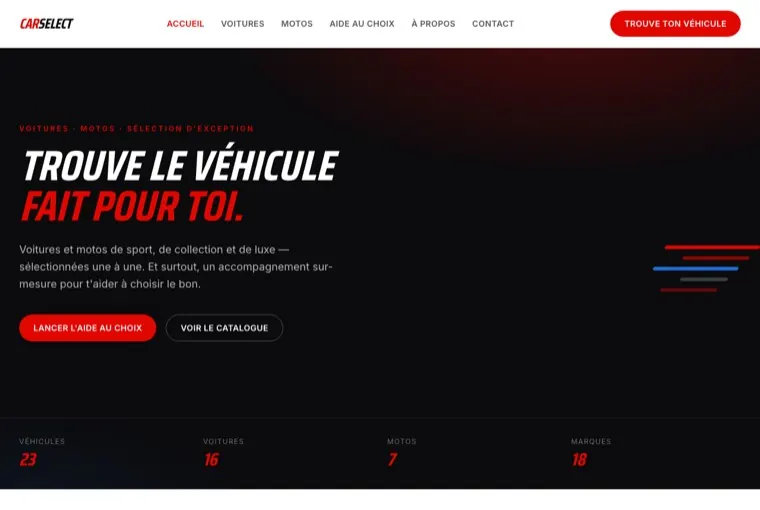 Aperçu du site Car Select