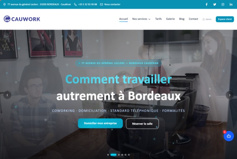 Aperçu du site CauWork