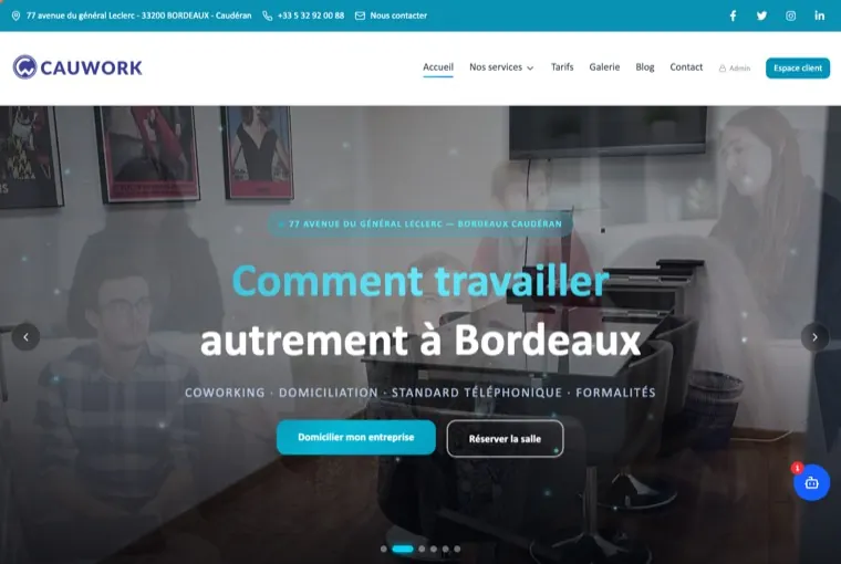 Aperçu du site CauWork
