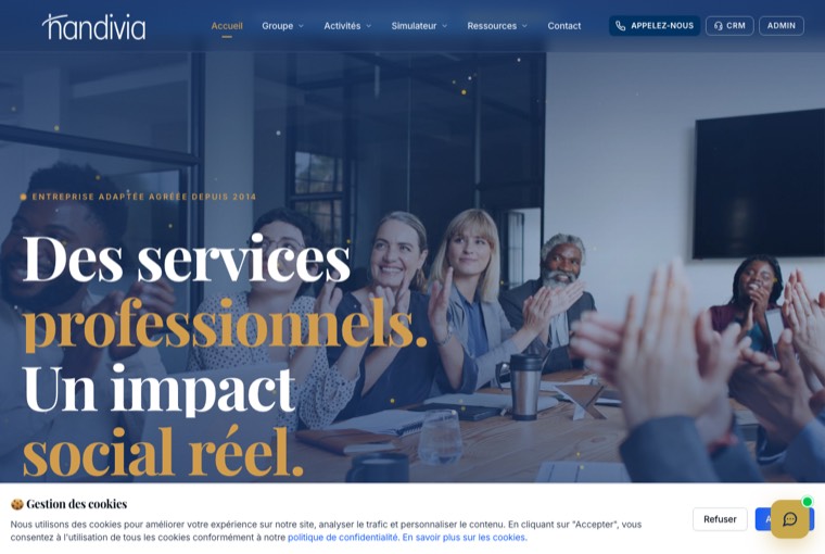 Aperçu du site Groupe Handivia