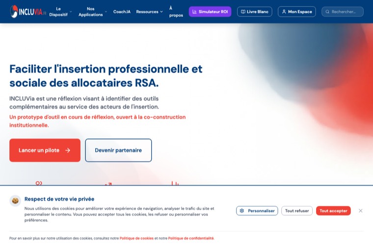 Aperçu du site Incluvia