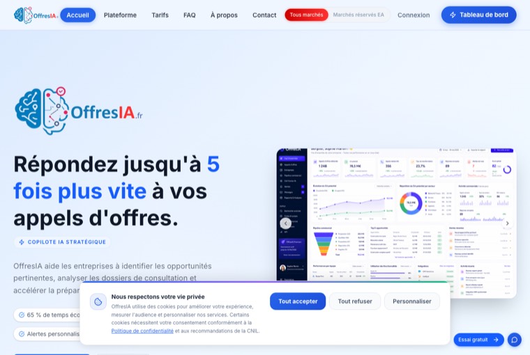 Aperçu du site OffresIA