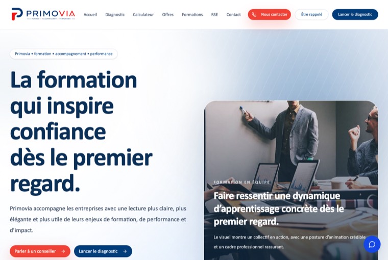 Aperçu du site Primovia