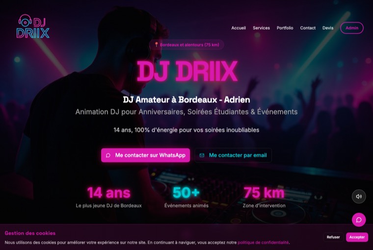 Aperçu du site DJ bordelais