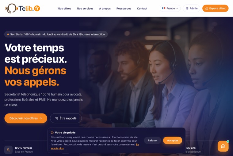 Aperçu du site Telib