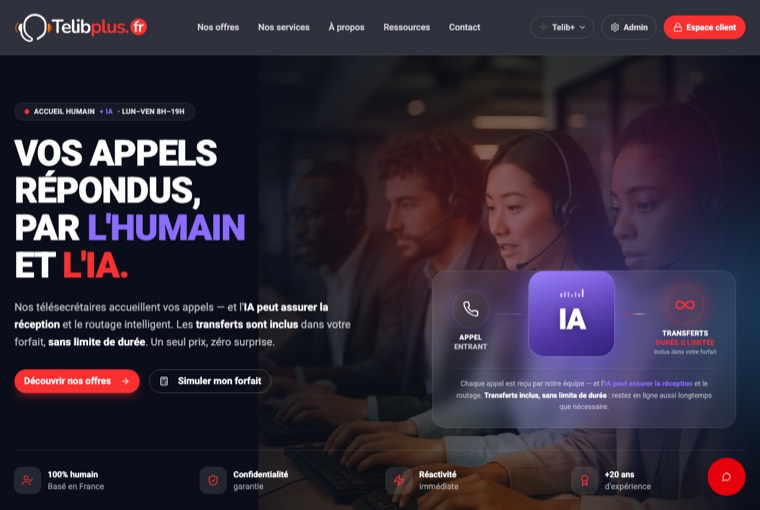 Aperçu du site Telib Plus
