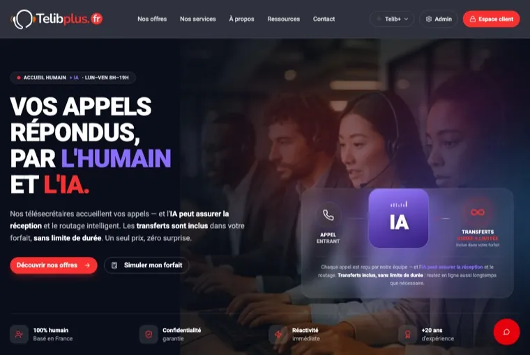 Aperçu du site Telib Plus